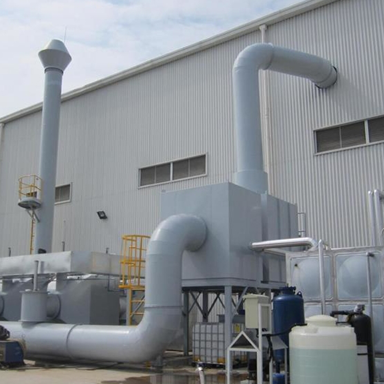 玻璃鋼酸霧凈化塔，具有阻力小、能耗省、噪音低、處理效率高，能處理氯化氫(HCL)、氟化氫氣體(HF)、氨氣(NH3)、硫酸霧(H2SO4)、鉻酸霧(CrO3)、氰氫酸氣、(HCF)、堿蒸氣(NaOH)、硫化氫氣體(H2S)等氣體的新型凈化塔，它具有凈化效率高、結(jié)構(gòu)緊湊、占地面積小、耐腐蝕、耐老化性能好，重量輕的特點(diǎn)，適用于排放一定濃度的腐蝕性酸霧氣體，主要用于化工、電子、醫(yī)院、學(xué)院、研究中心等場(chǎng)所。