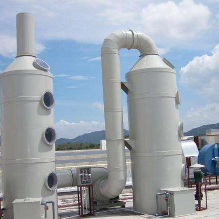  廢氣處理設備--噴淋塔具有多種型號，材質由PP塑料或不銹鋼組成，常用于酸堿廢氣和臭氣凈化處理，是目前常見的一種高性價比的廢氣處理設備。